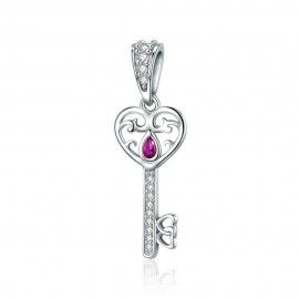 Sterling silver pendant charm Happiness key