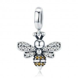 Sterling silver pendant charm Luminous bee