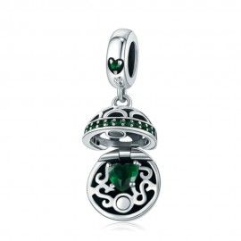 Charm pendente in argento Scatola regalo verde