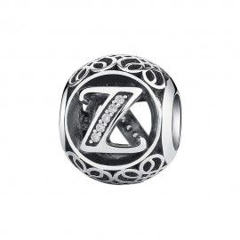Sterling silver charm with zirconia stones letter Z
