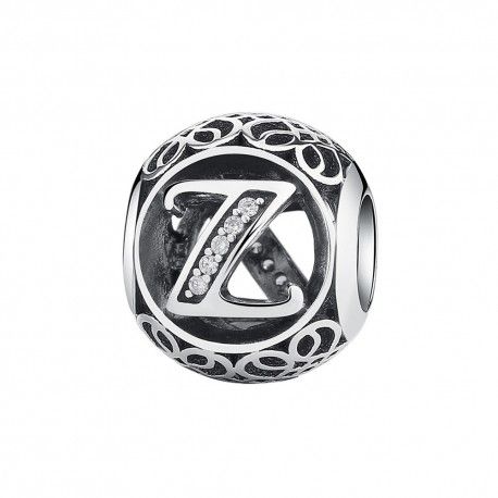 Charm in argento lettera Z con pietre di zirconia