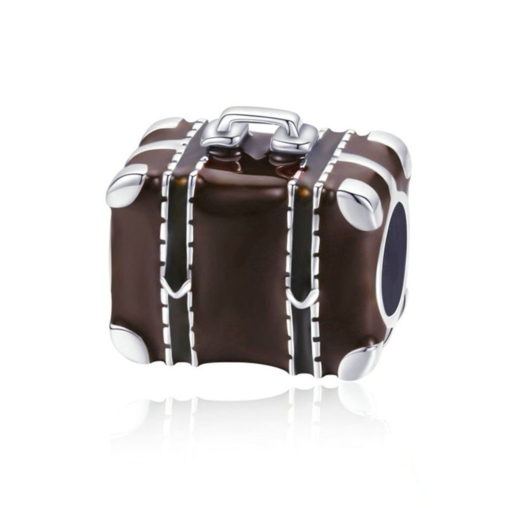 Sterling silver charm Travel suitcase