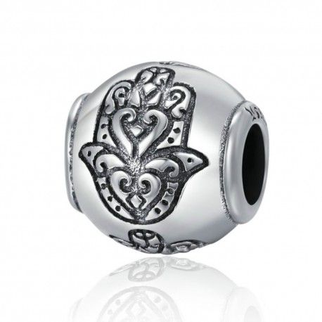 Sterling silver charm Ball with fatima hand