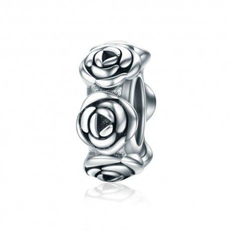 Sterling silver spacer Romantic rose