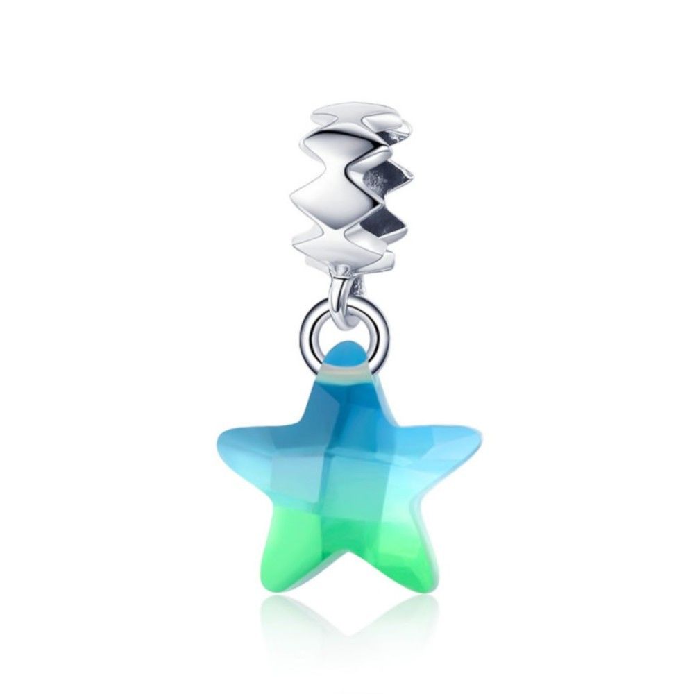Sterling silver pendant charm Sparkling star