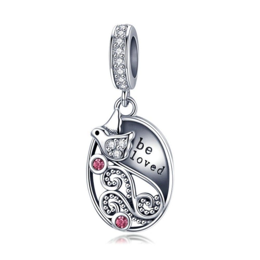 Sterling silver pendant charm Be loved