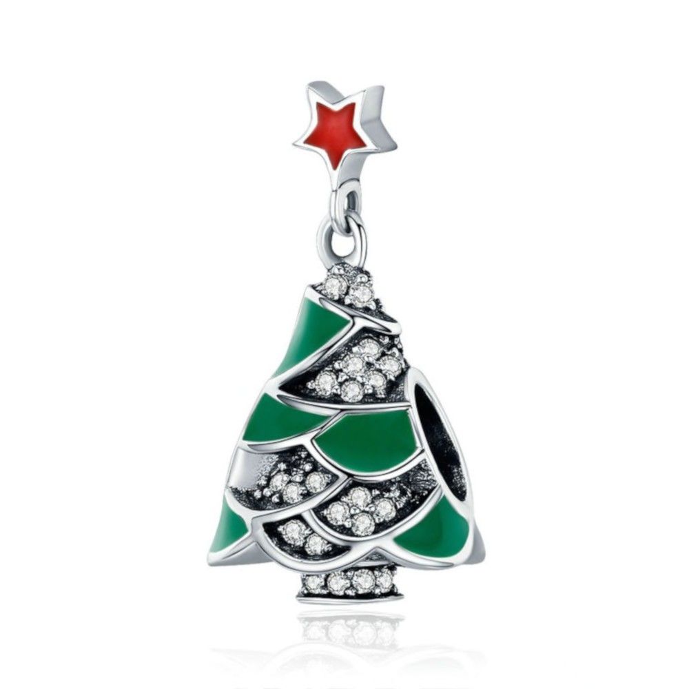 Sterling silver charm Christmas tree & star