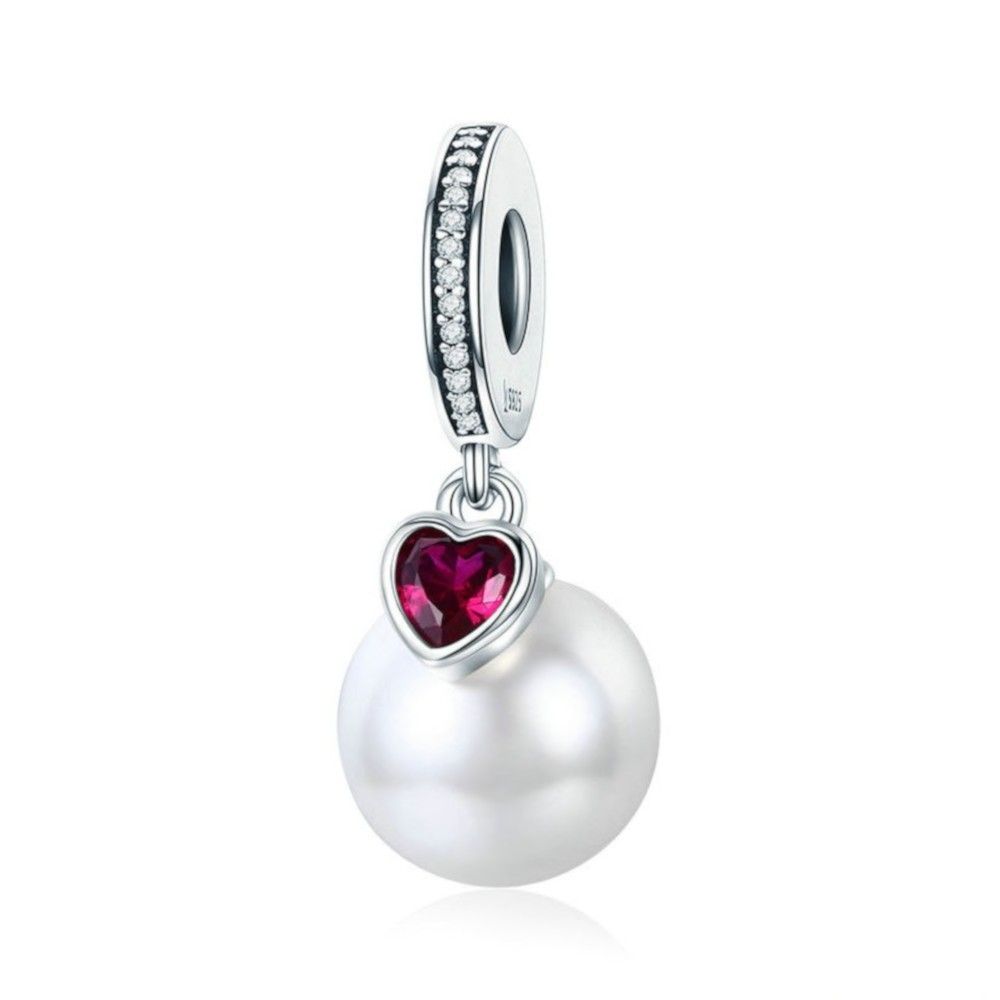 Sterling silver pendant charm Elegant pearl