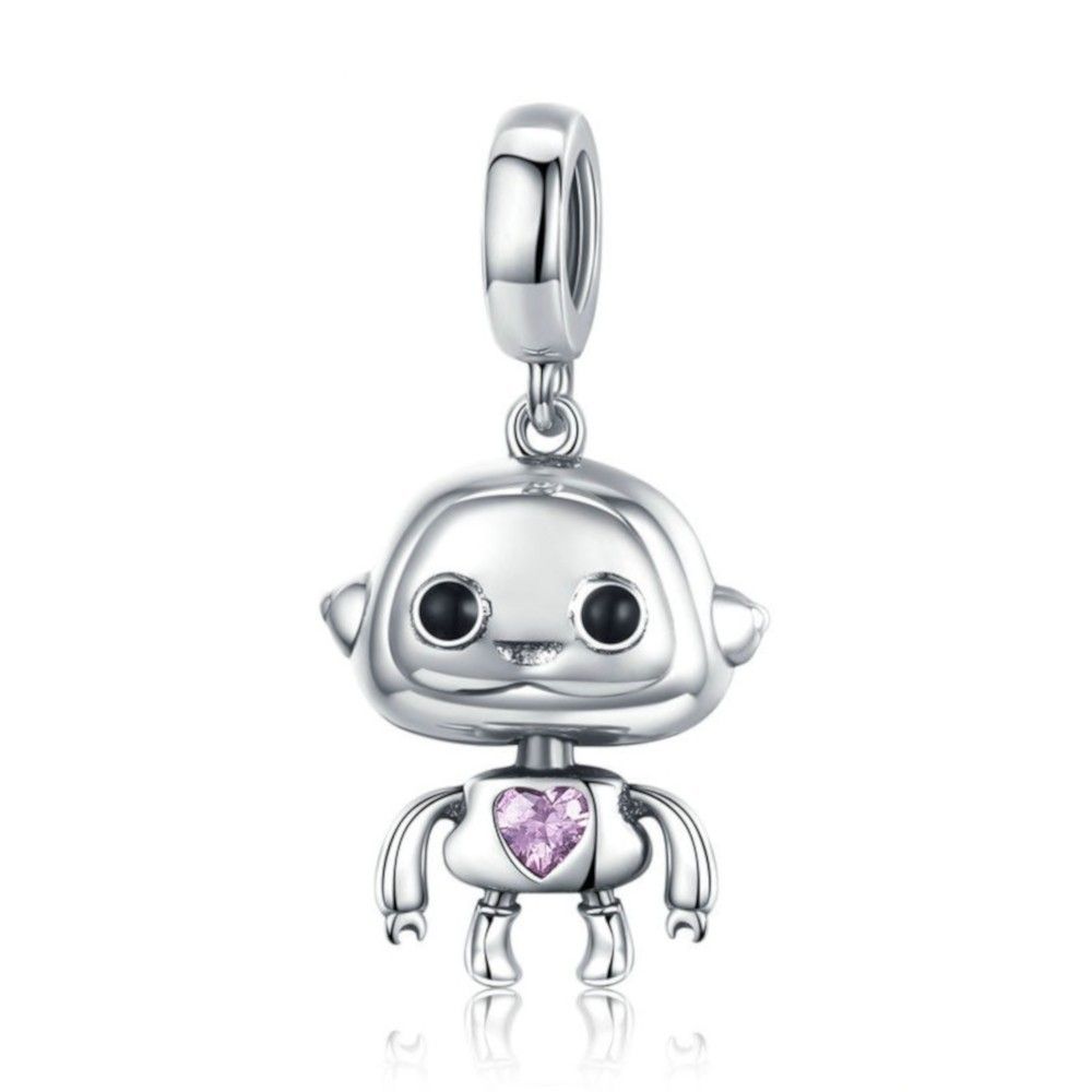 Charm pendente in argento Amore robot