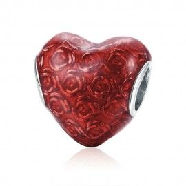 Zilveren bedel Valentijn hart