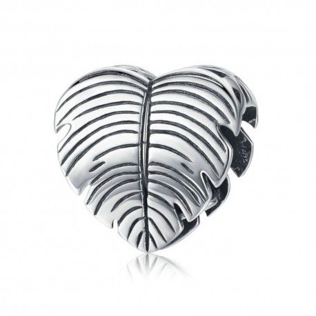 Sterling silver charm Summer love palm tree leaf