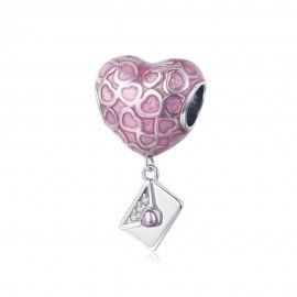 Charm pendente in argento Busta con cuore d'amore