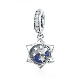 Sterling silver pendant charm A wish to a star