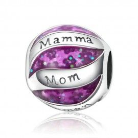 Sterling silver charm Ball with mom