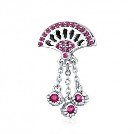 Charm pendente in argento Ventilatore rosa