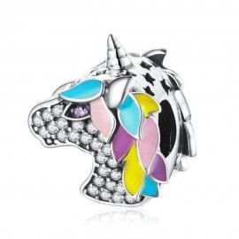 Sterling silver charm Shiny unicorn