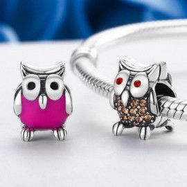 Sterling silver pendant charm Beautiful owl