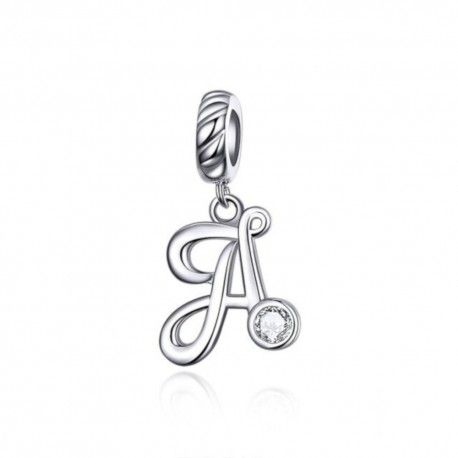 Sterling silver pendant charm letter A