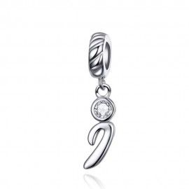 Charm pendente in argento lettera I