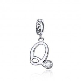Sterling silver pendant charm letter Q