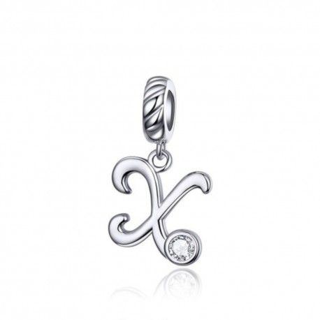 Sterling silver pendant charm letter X