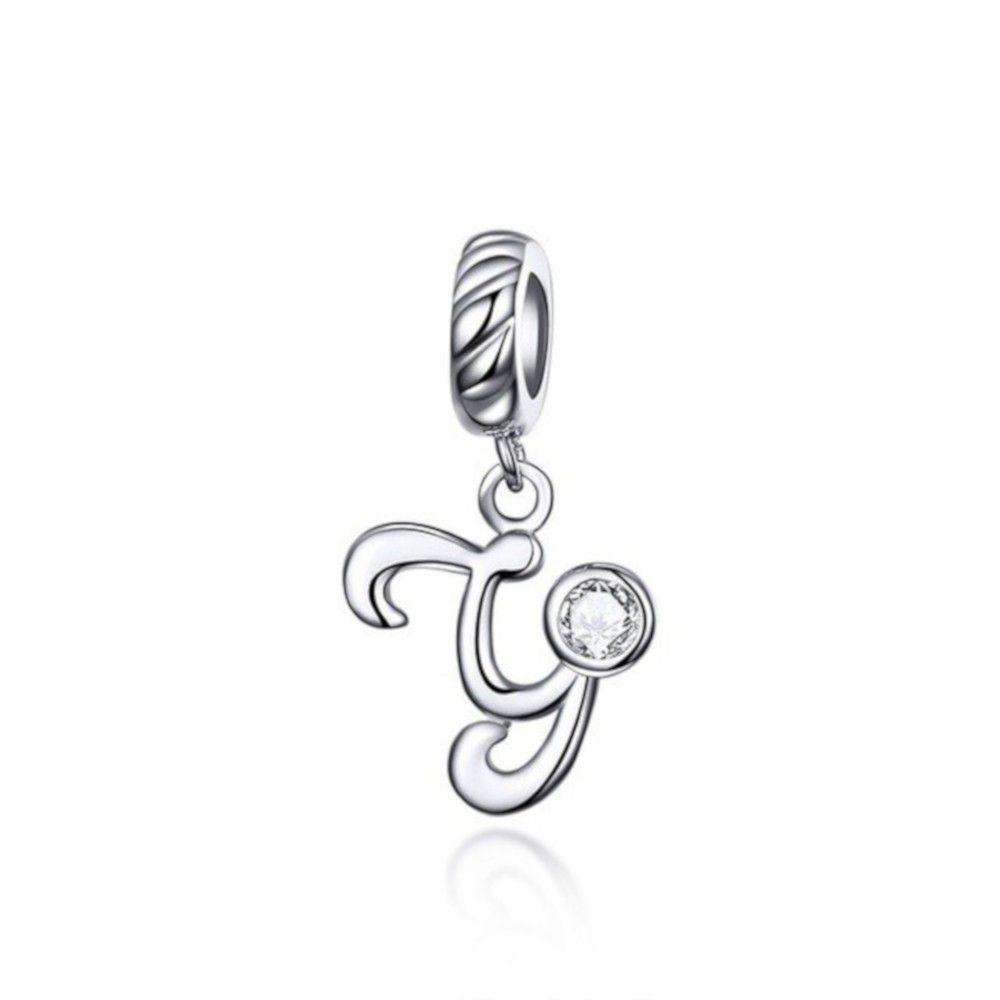 Sterling silver pendant charm letter Y
