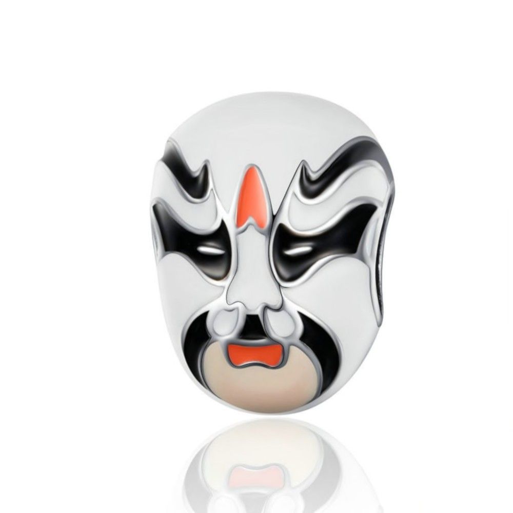 Sterling silver charm Peking opera mask
