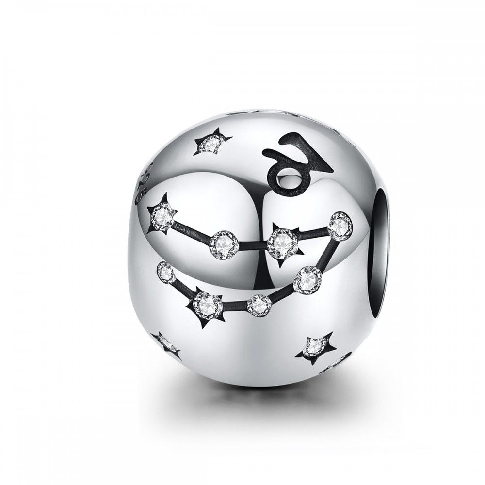 Charm in argento Segno zodiacale Capricorno con zirconia