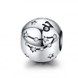 Sterling silver charm Zodiac sign Capricorn with zirconia