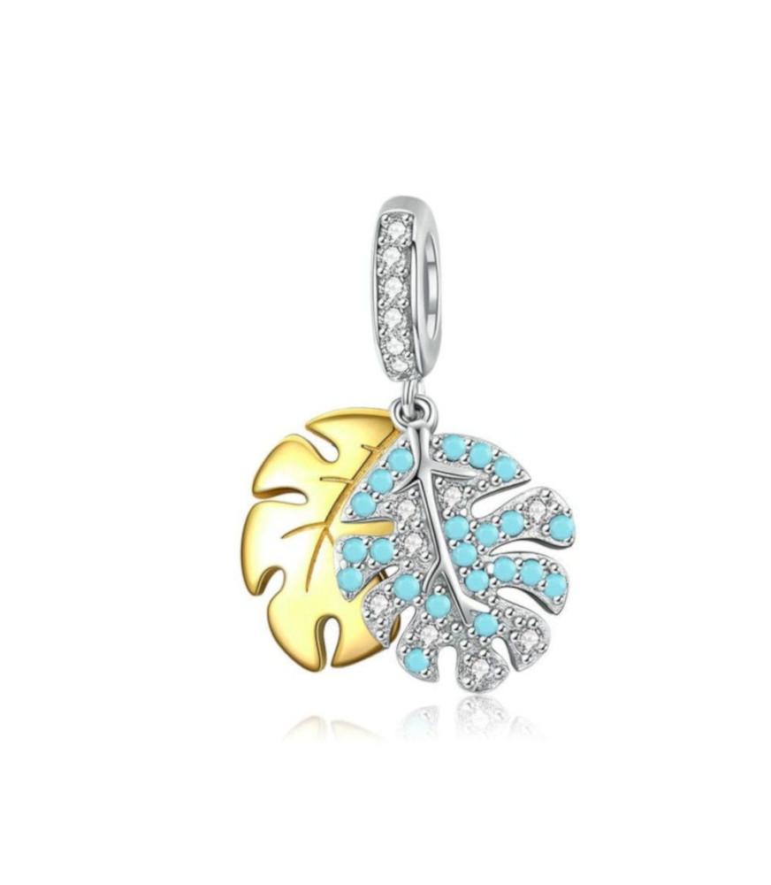 Sterling silver pendant charm Monstera leaf Sterling silver pendant charm Monstera leaf
