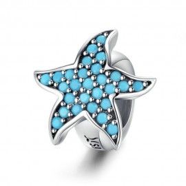 Sterling silver stopper Blue starfish