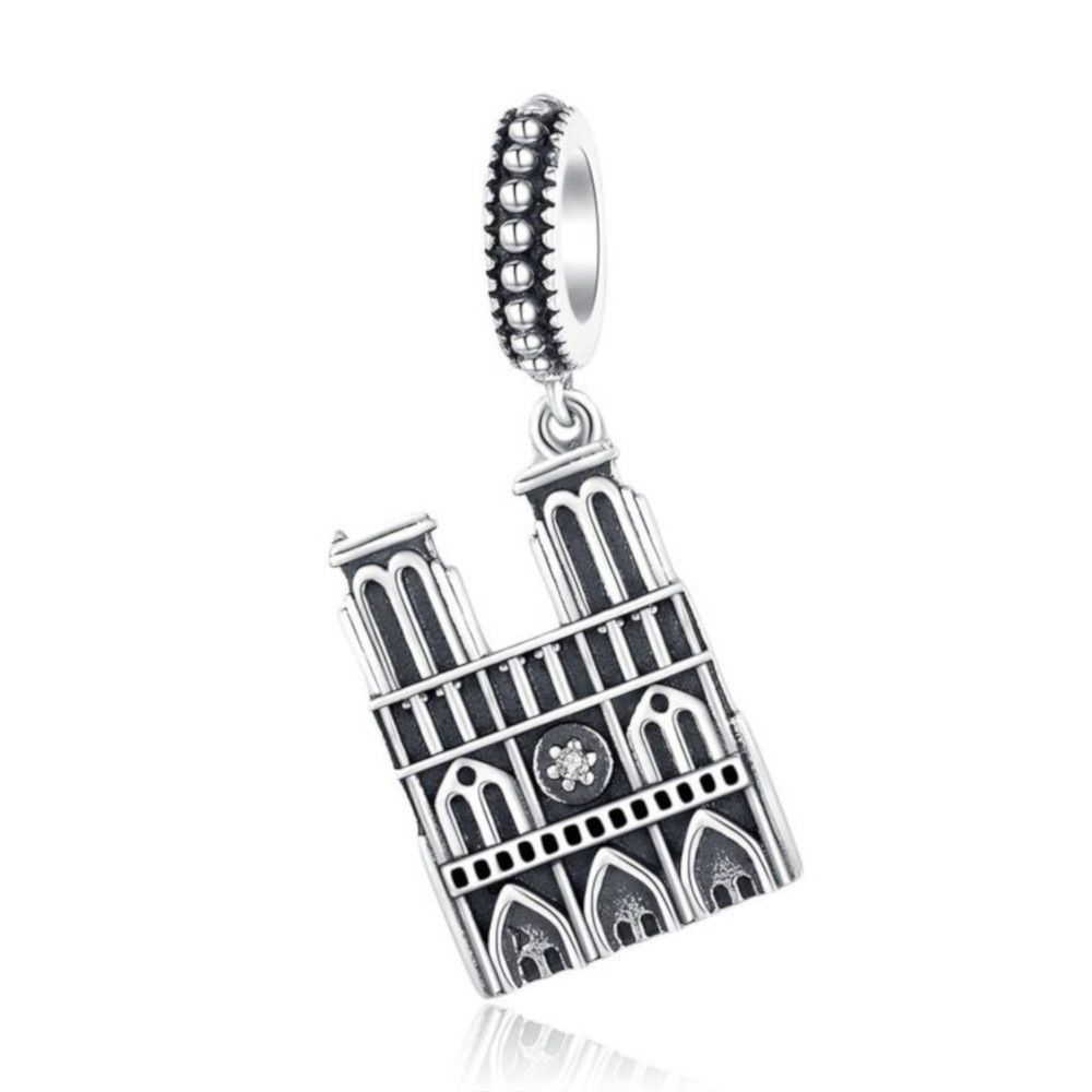 Sterling silver pendant charm Notre Dame