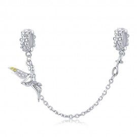 Sterling silver safety chain Elf