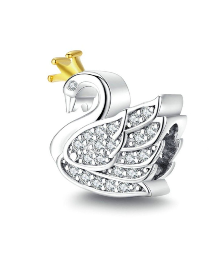 Sterling silver charm Princess swan Sterling silver charm Princess swan