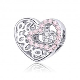 Sterling silver charm Beautiful love