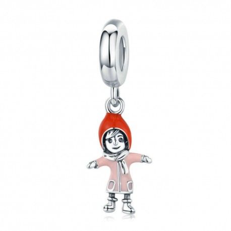 Sterling silver pendant charm A hugging girl