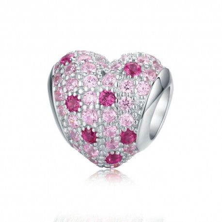 Charm in argento Cuore rosa