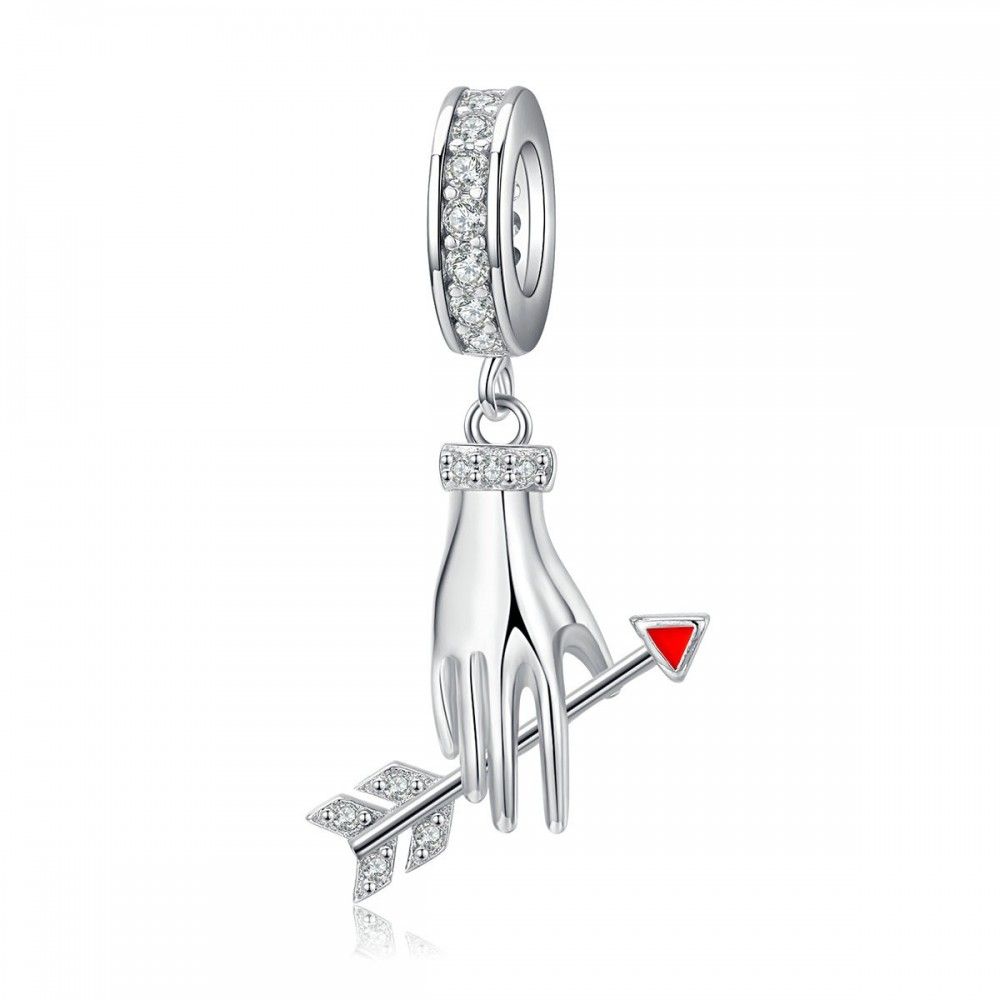 Sterling silver pendant charm Love arrow