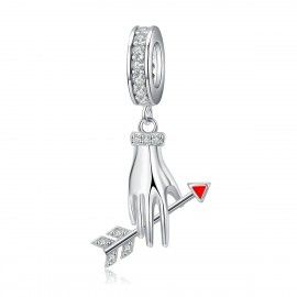 Sterling silver pendant charm Love arrow