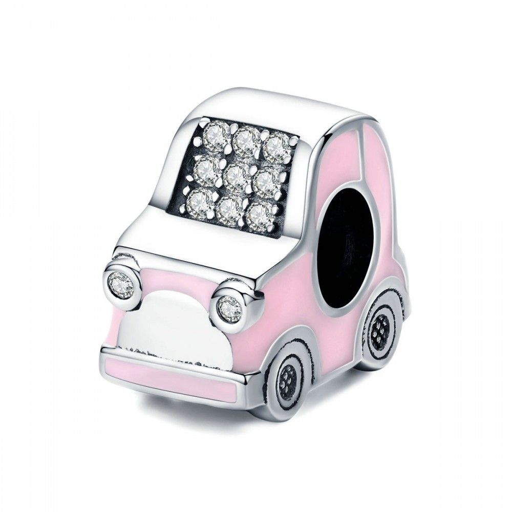 Sterling silver charm Pink car