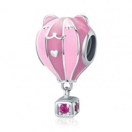 Sterling silver charm Pink balloon