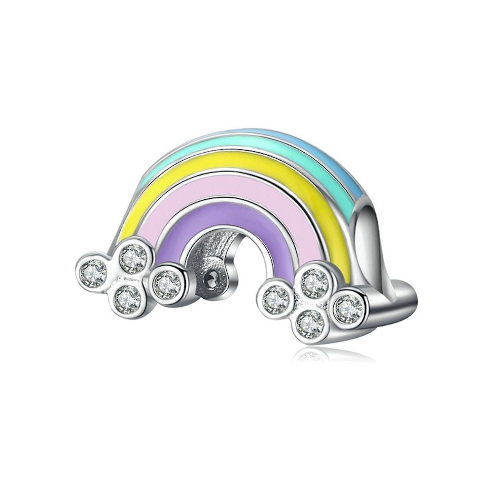 Sterling silver charm Rainbow with enamel