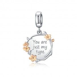 Sterling silver pendant charm You are just my type