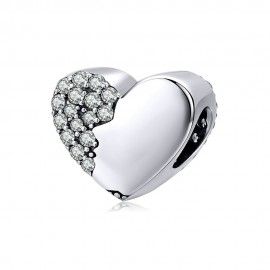 Sterling silver charm Lover's heart