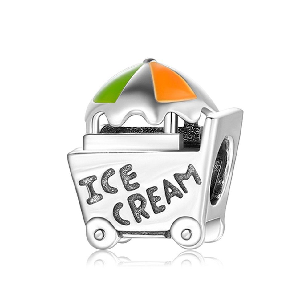 Sterling silver charm Ice cream van colorful