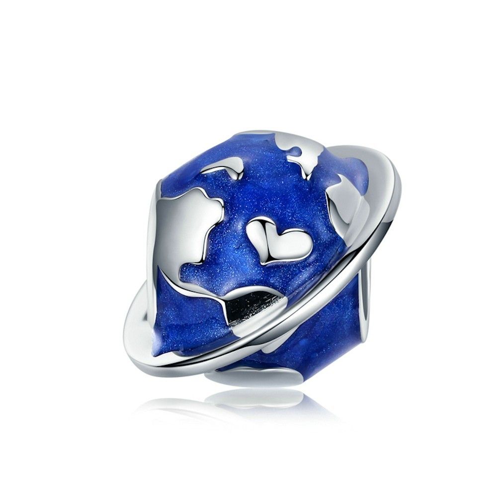 Sterling silver charm Earth