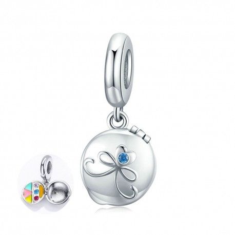 Sterling silver pendant charm Cosmetic box