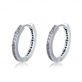 Silver earrings Elegant pink