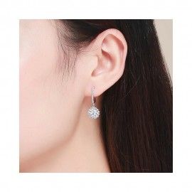 Silver earrings Circle drop