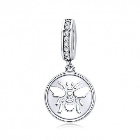 Sterling silver pendant charm Cute bee